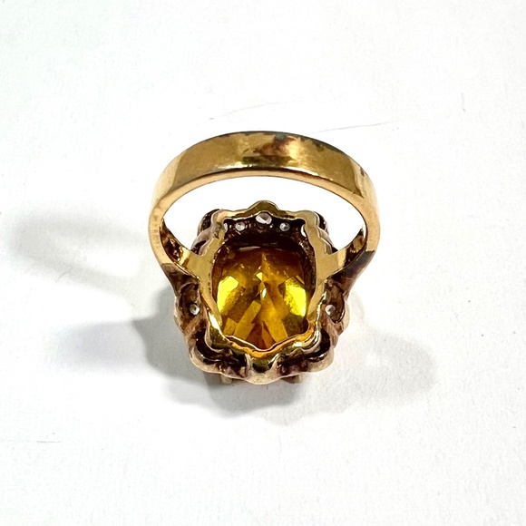 Citrine Colored CZ Ring in 925 Silver Size 5 - Picture 5 of 6
